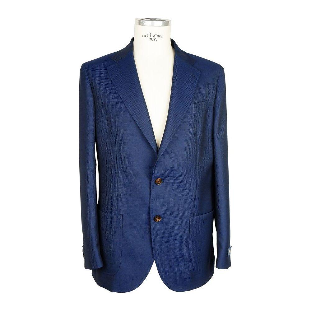 Emilio Romanelli Blue Wool Men's Blazer Emilio Romanelli Dark Slate Gray