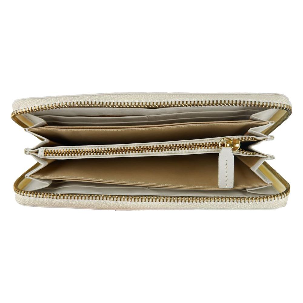 Cavalli Class White Calfskin Women Wallet WOMAN WALLETS Cavalli Class Dim Gray