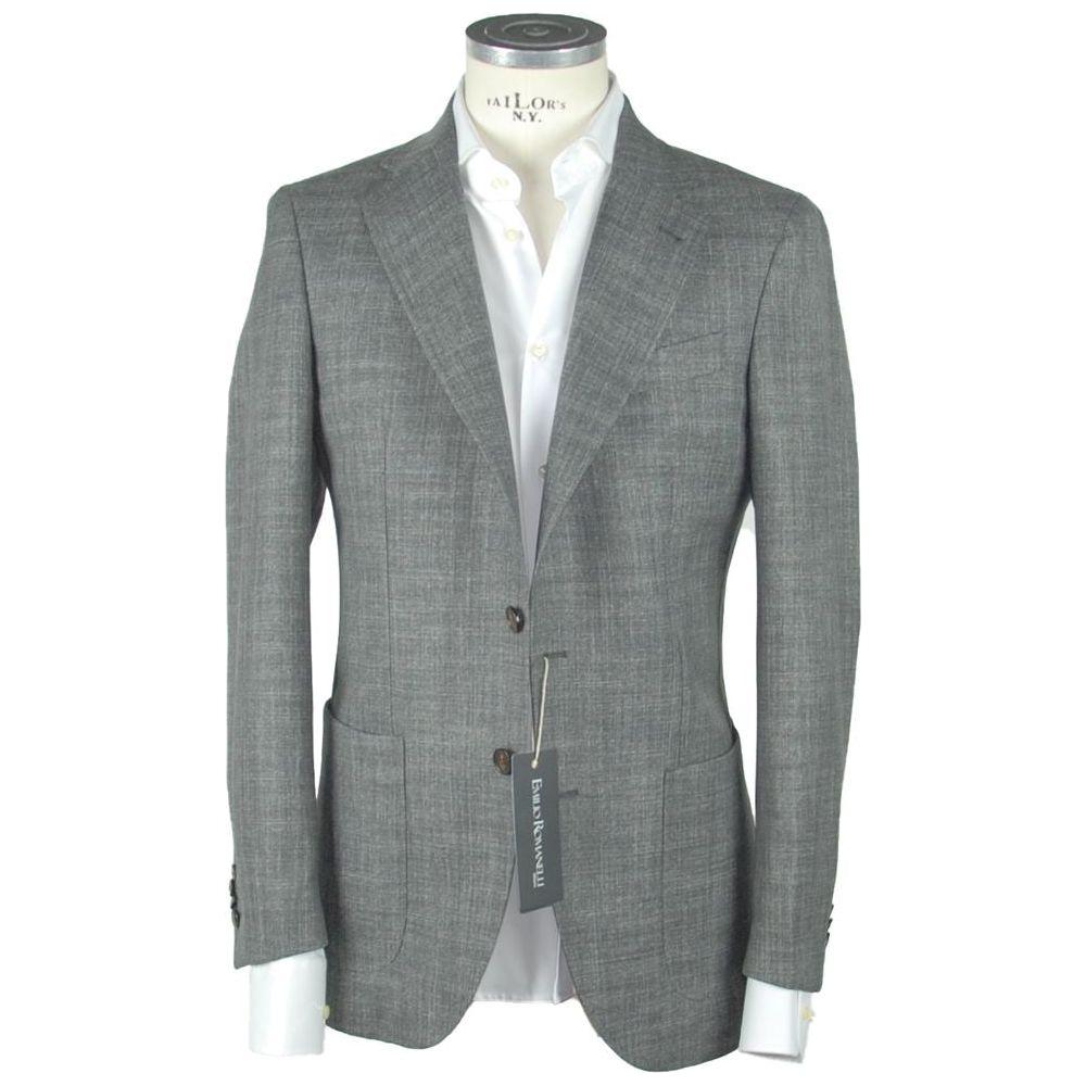 Emilio Romanelli Gray Wool Men's Blazer Emilio Romanelli Slate Gray
