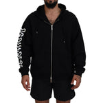 Dsquared² Black Hooded Full Zip Printed Sleeves Sweater TSH83477-48