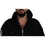 Dsquared² Black Hooded Full Zip Printed Sleeves Sweater TSH83477-48