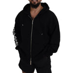 Dsquared² Black Hooded Full Zip Printed Sleeves Sweater TSH83477-48