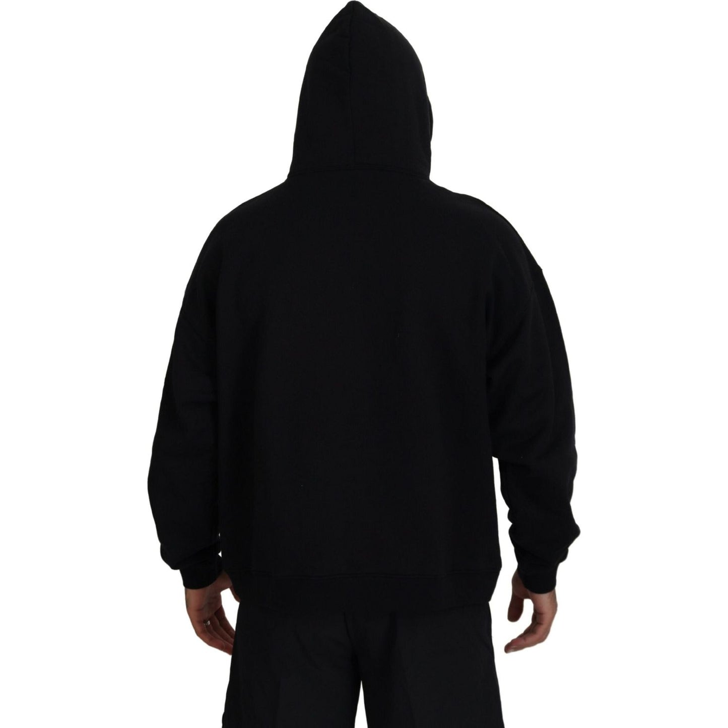 Dsquared² Black Cotton Hooded Printed Men Pullover Sweater TSH83482-48