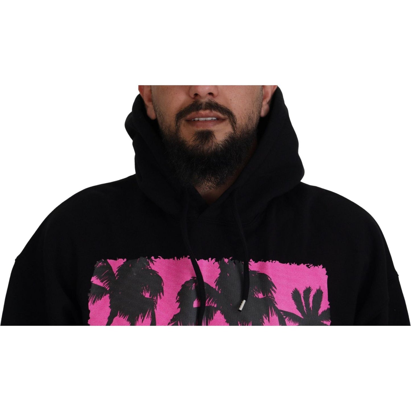 Dsquared² Black Cotton Hooded Printed Men Pullover Sweater TSH83482-48
