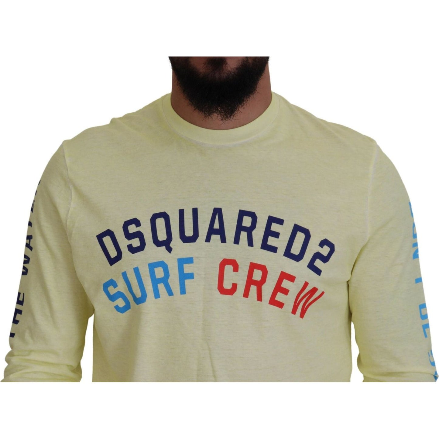 Dsquared² Yellow Colorful Print Long Sleeves Top T-shirt Dsquared² Dark Gray