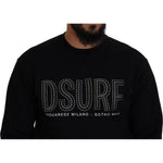 Dsquared² Black Cotton Printed Long Sleeves Pullover Sweater TSH83532-48