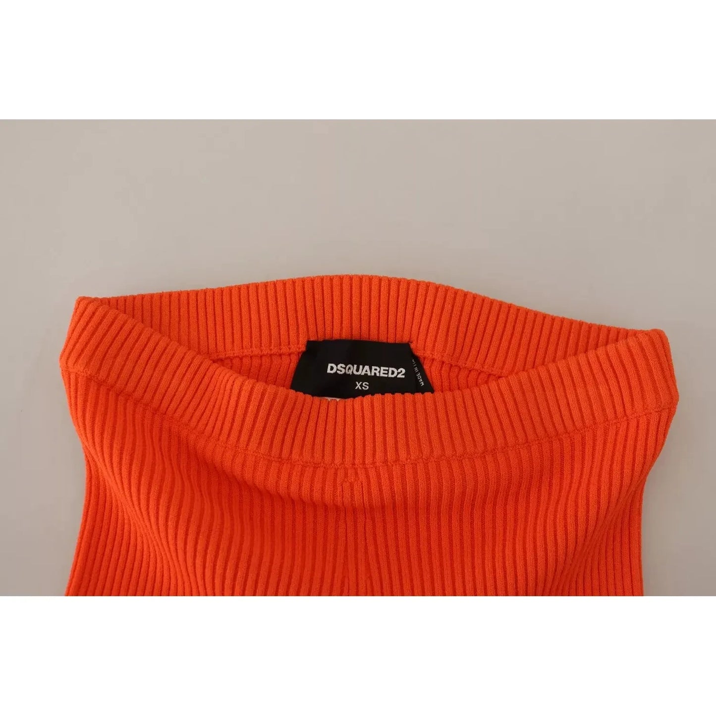 Dsquared² Orange Viscose Mid Waist Slim Fit Bermuda Shorts Dsquared² Firebrick