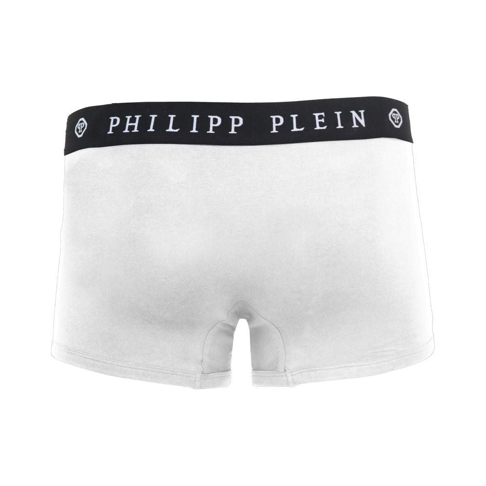 Philipp Plein White Cotton Men's Boxer Philipp Plein Light Gray
