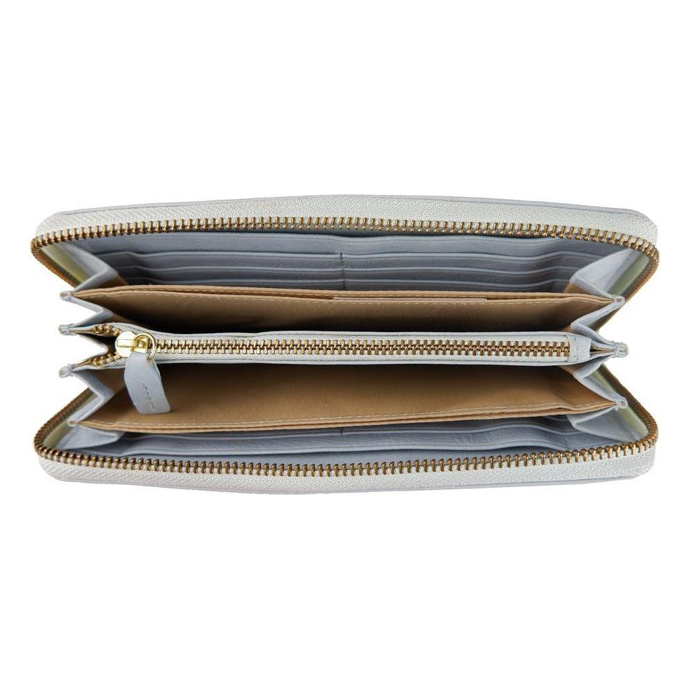 Cavalli Class Gray Calfskin Women Wallet WOMAN WALLETS Cavalli Class Light Slate Gray