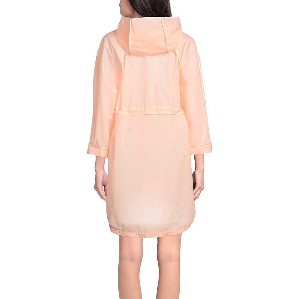 Elisabetta Franchi Powder Pink Long Waterproof Jacket Elisabetta Franchi Peach Puff