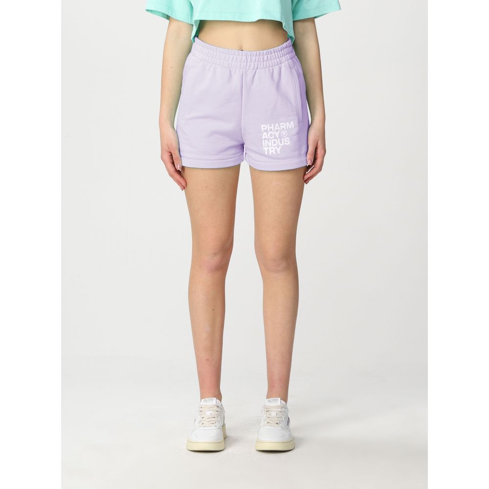 Pharmacy Industry Chic Purple Cotton Shorts Pharmacy Industry Light Gray