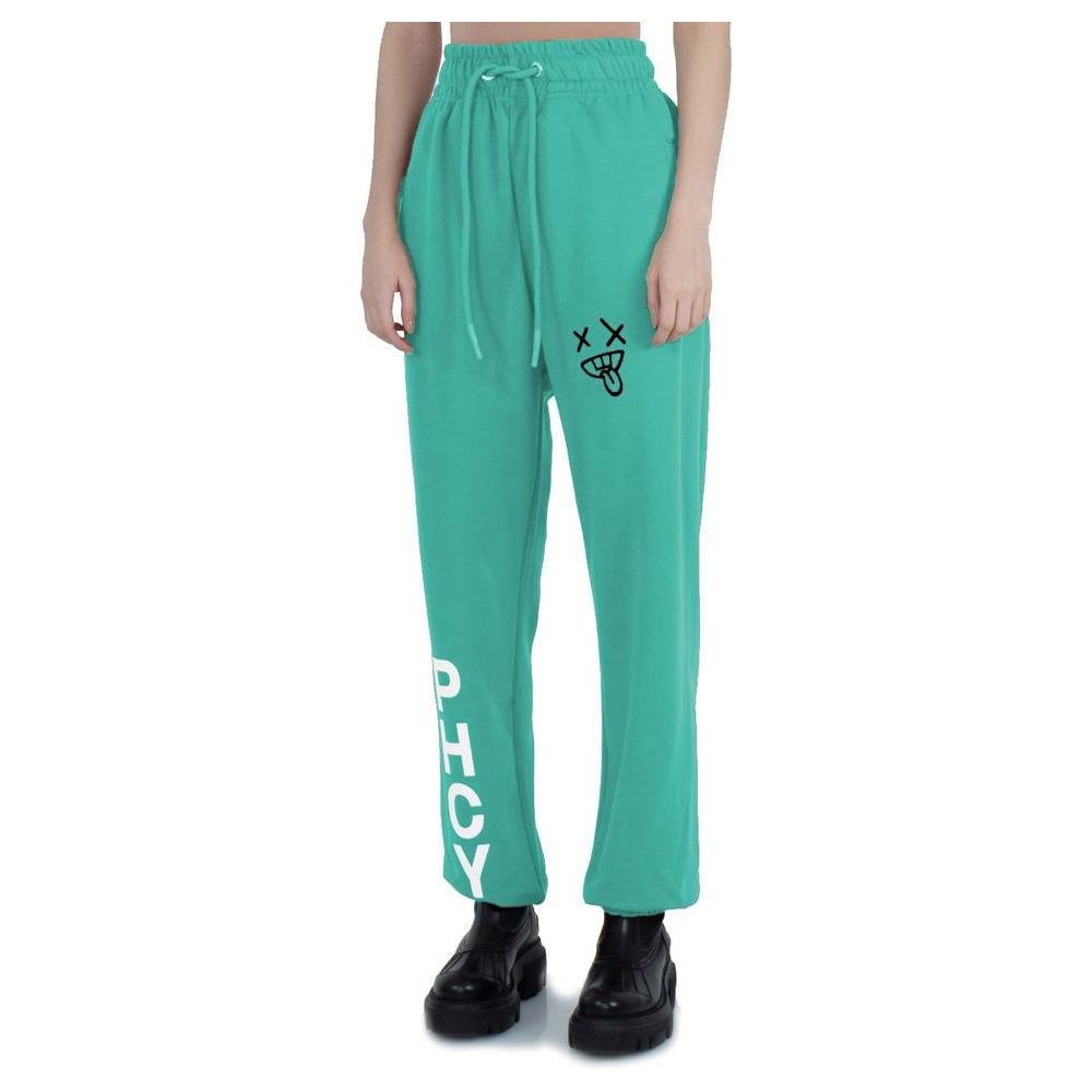 Pharmacy Industry Green Cotton Women Trouser Pharmacy Industry Cadet Blue
