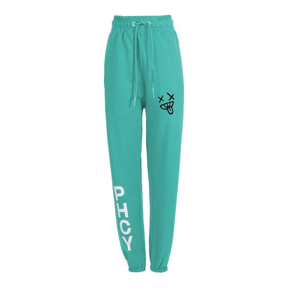 Pharmacy Industry Green Cotton Women Trouser Pharmacy Industry Cadet Blue