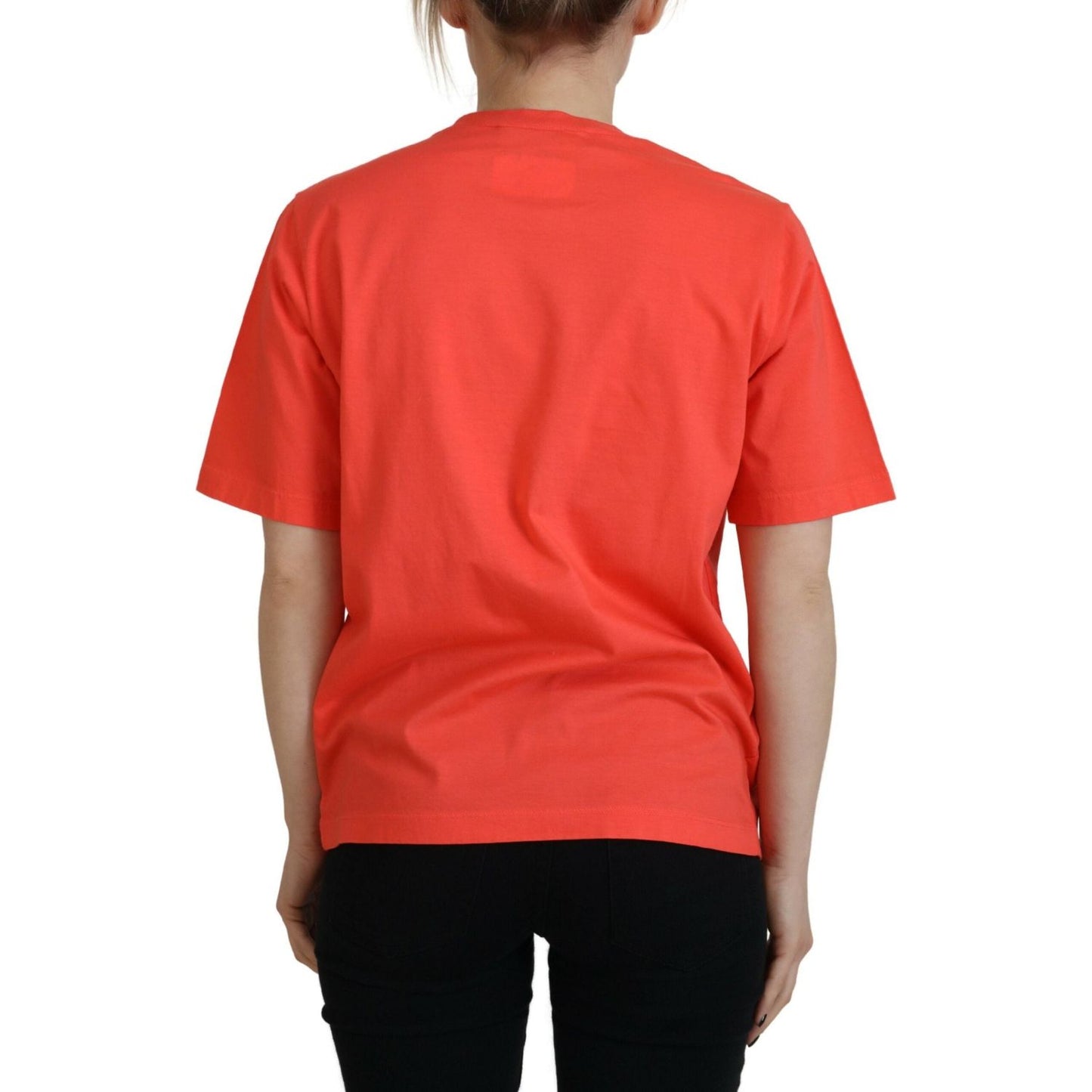 Dsquared² Orange Logo Cotton Crewneck Short Sleeve T-shirt Dsquared² Chocolate