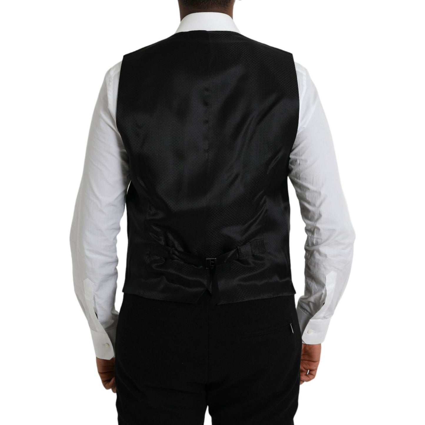 Dolce & Gabbana Brown Wool Waistcoat Dress Formal Vest Dolce & Gabbana Gray