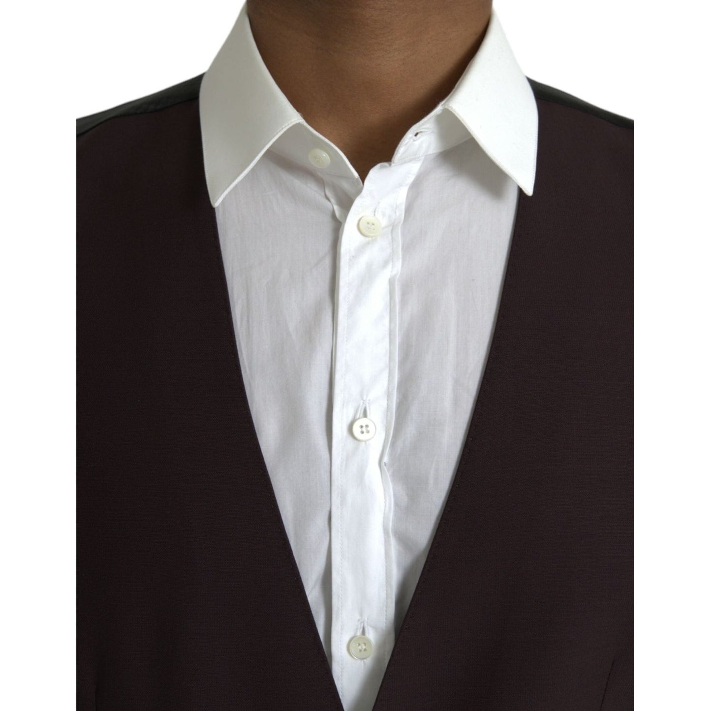 Dolce & Gabbana Brown Wool Waistcoat Dress Formal Vest Dolce & Gabbana Black