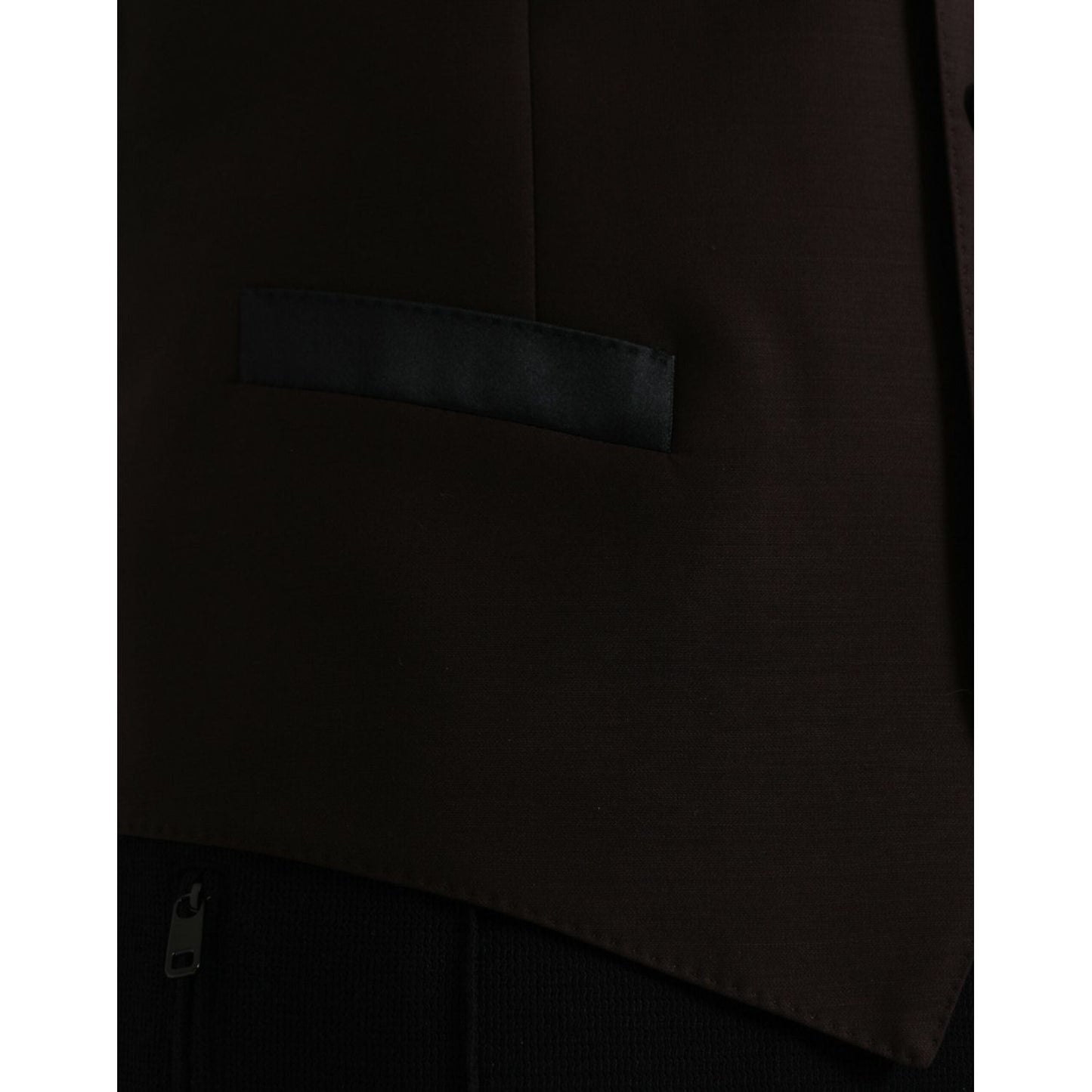 Dolce & Gabbana Brown Wool Waistcoat Dress Formal Vest Dolce & Gabbana Black