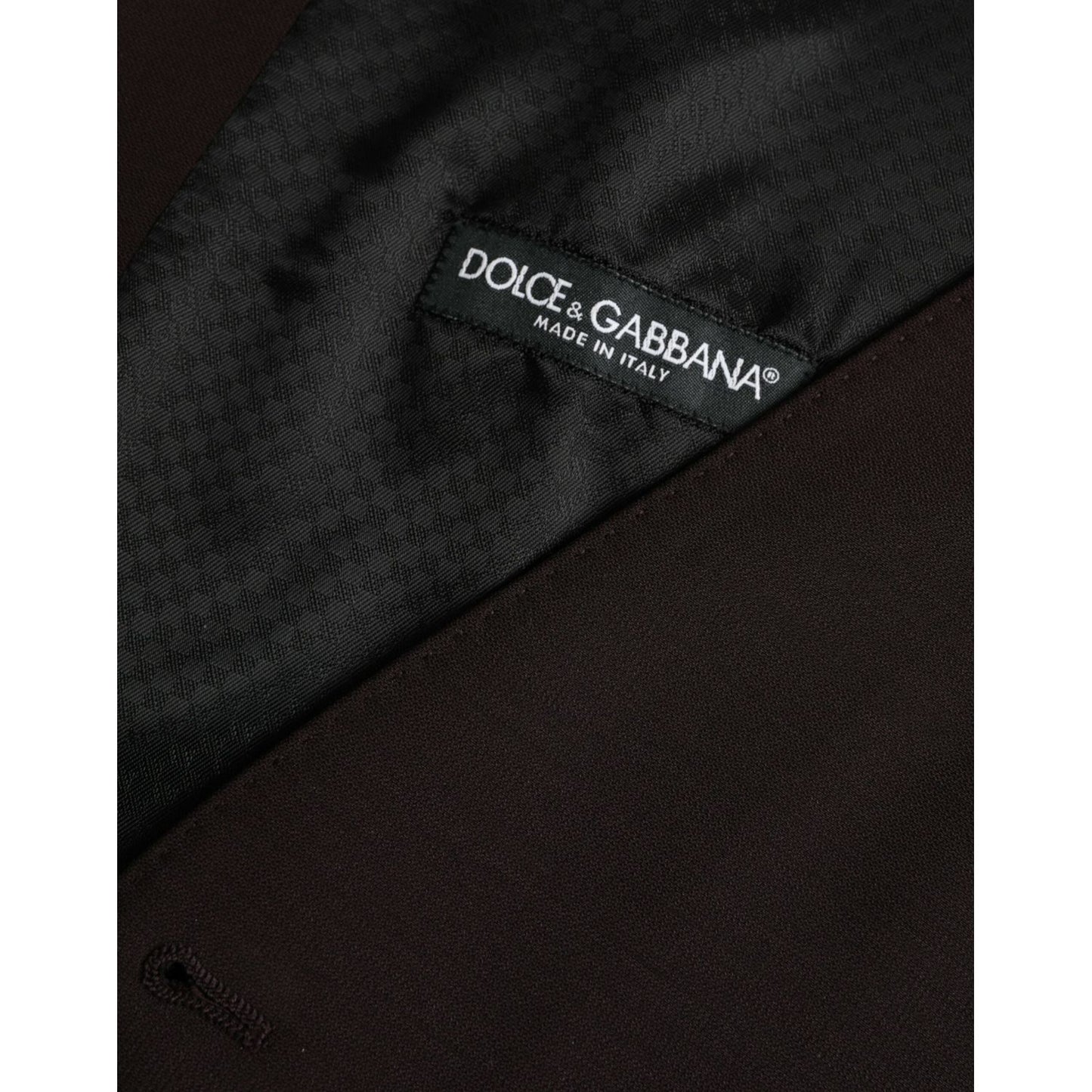 Dolce & Gabbana Brown Wool Waistcoat Dress Formal Vest Dolce & Gabbana Black