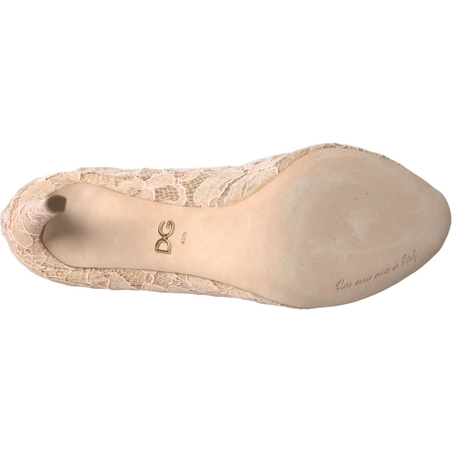 Dolce & Gabbana Beige Stretch Taormina Lace Boots Shoes Dolce & Gabbana Tan