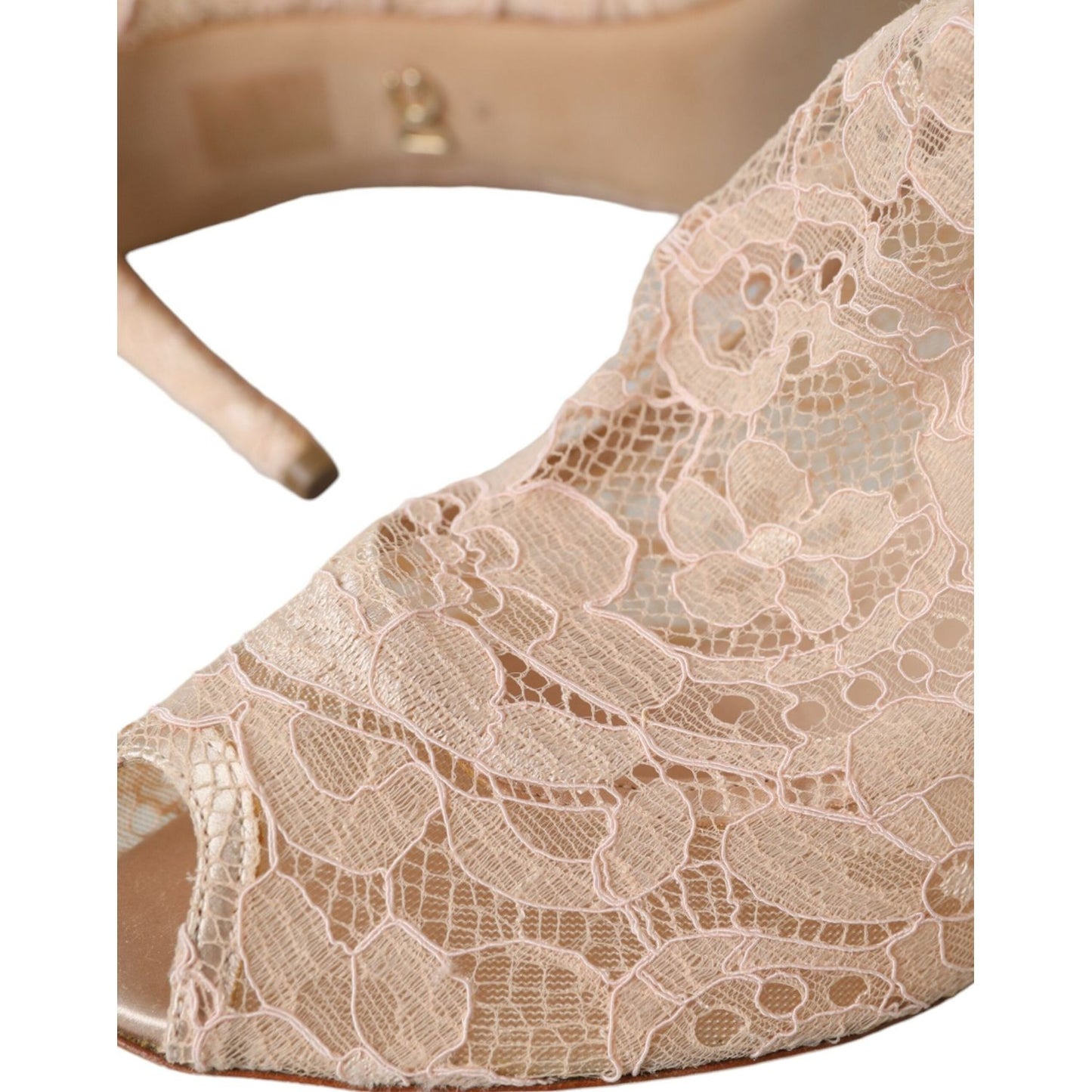 Dolce & Gabbana Beige Stretch Taormina Lace Boots Shoes Dolce & Gabbana Tan