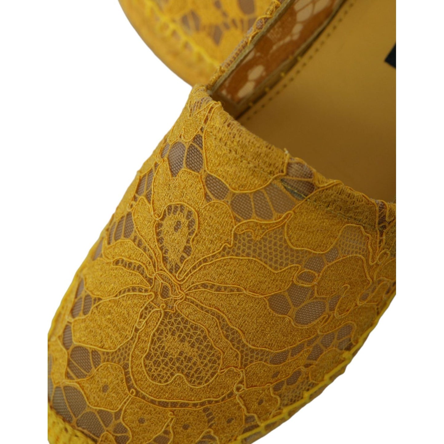Dolce & Gabbana Yellow Taormina Lace Espadrille Loafers Flats Shoes Dolce & Gabbana Sienna