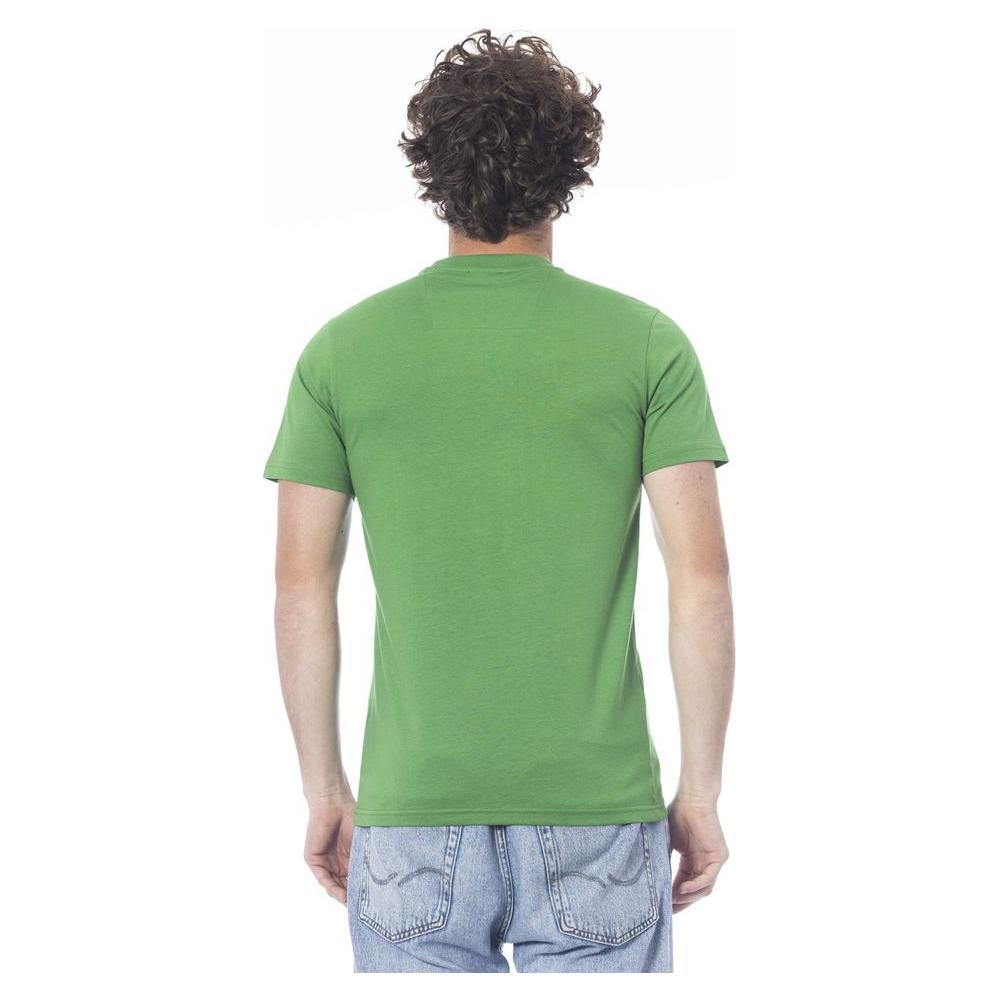 Cavalli Class Green Cotton Men T-Shirt Cavalli Class Dark Sea Green
