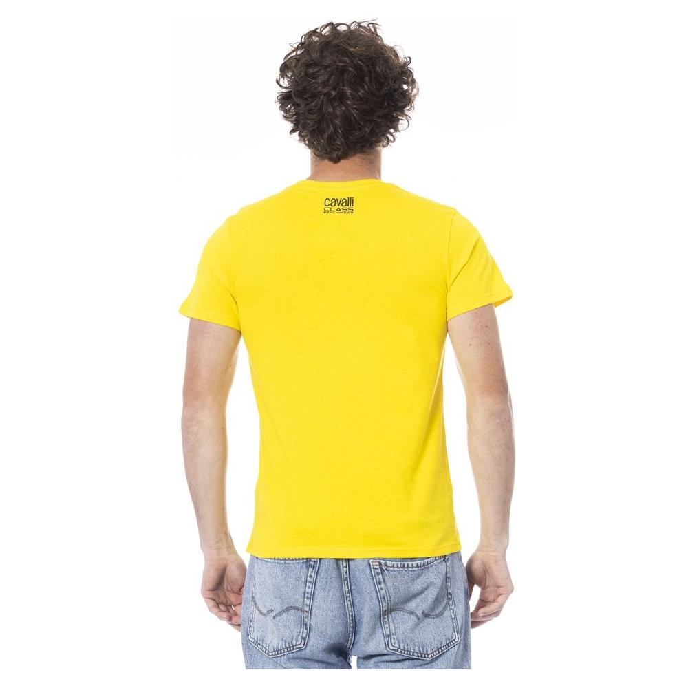 Cavalli Class Yellow Cotton Men T-Shirt Cavalli Class Gray