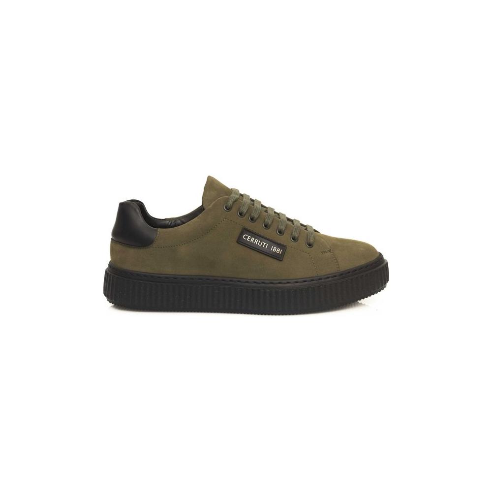 Cerruti 1881 Green Cowhide Men Sneaker Cerruti 1881 Dark Slate Gray