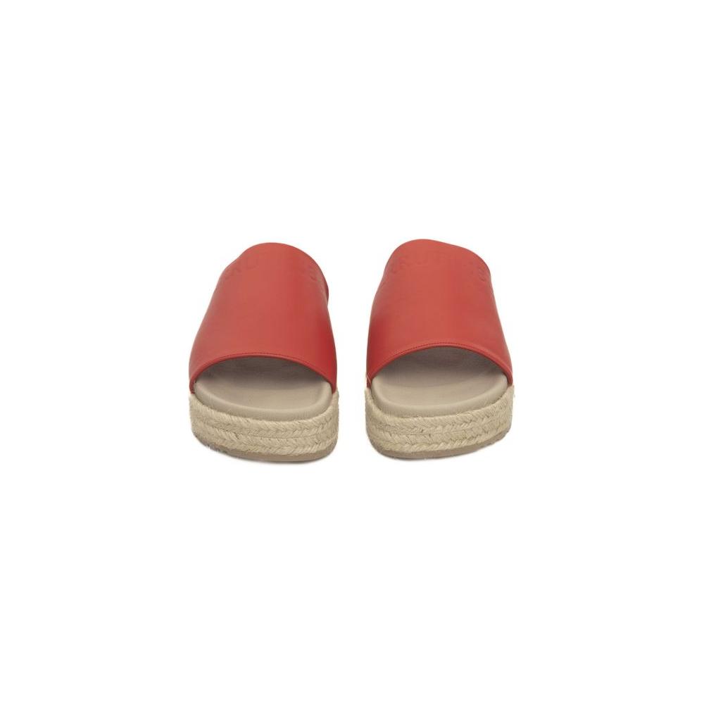 Cerruti 1881 Red Calfskin Women Sandal Cerruti 1881 Sienna