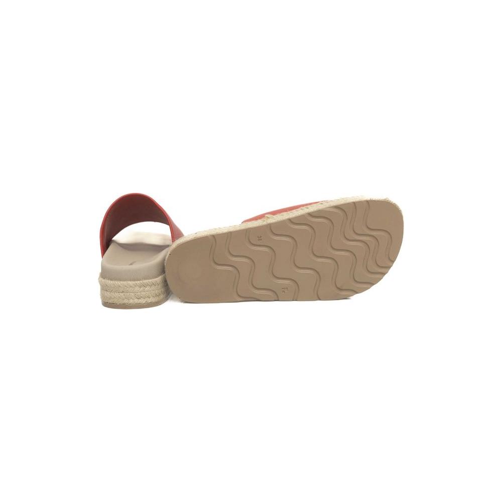 Cerruti 1881 Red Calfskin Women Sandal Cerruti 1881 Rosy Brown