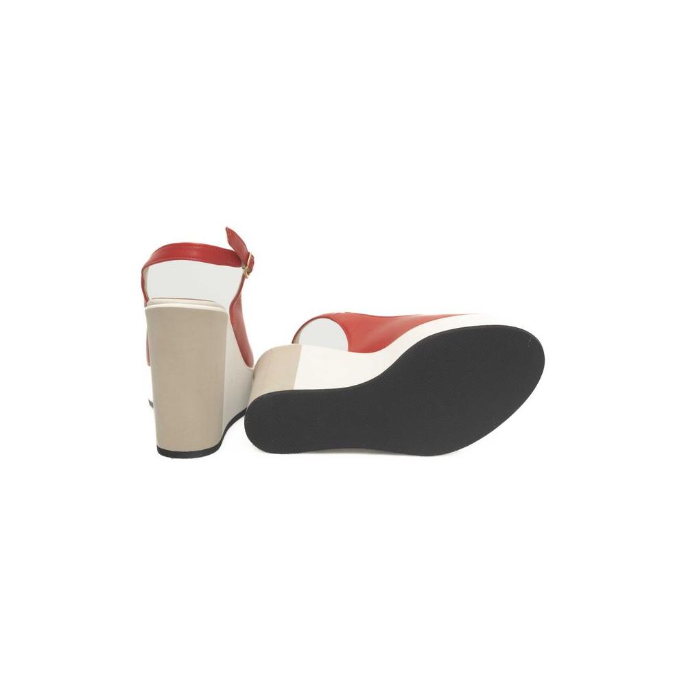 Cerruti 1881 Red Calfskin Women Sandal Cerruti 1881 Rosy Brown