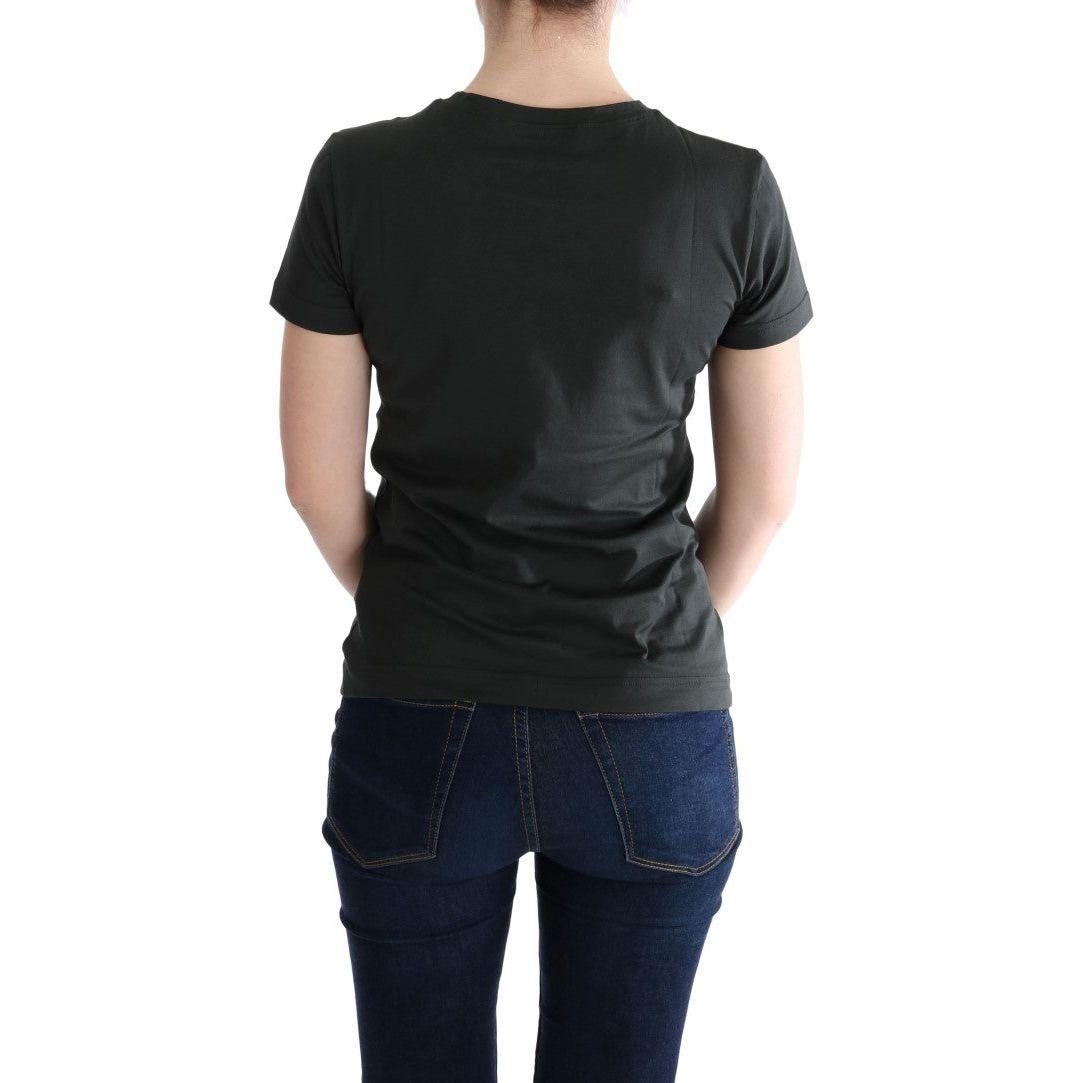 Dolce & Gabbana Emerald Green Cotton Tee with 2017 Print Dolce & Gabbana Dark Slate Gray