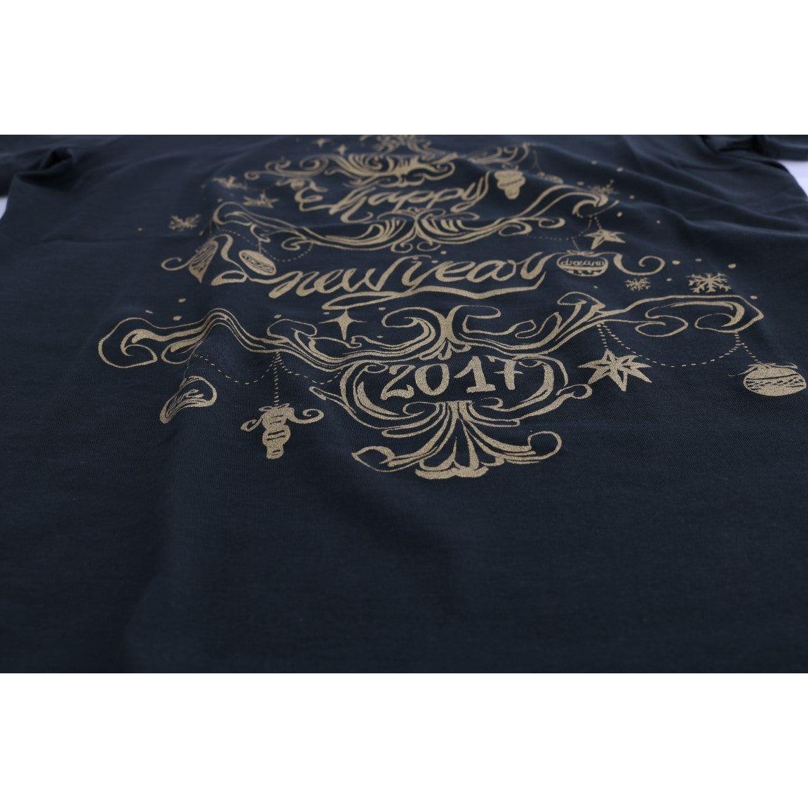 Dolce & Gabbana Emerald Green Cotton Tee with 2017 Print Dolce & Gabbana Dark Slate Gray
