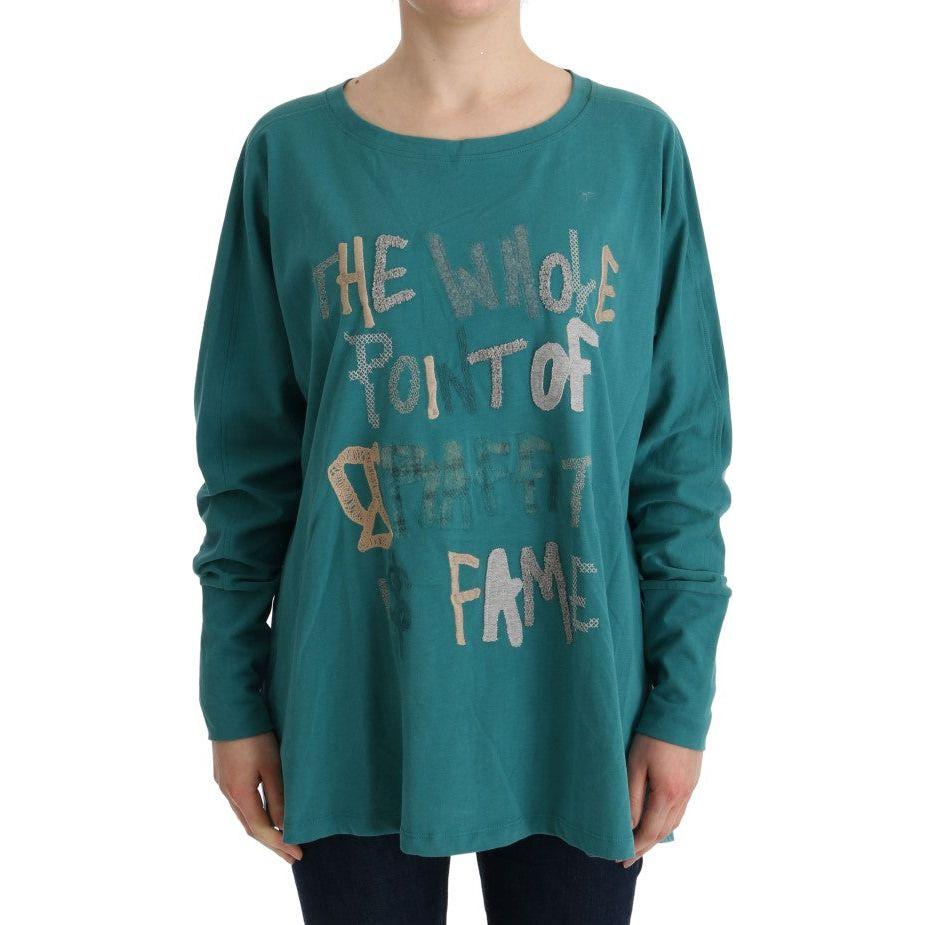 John Galliano Elegant Crewneck Cotton Sweater in Green John Galliano Dark Slate Gray