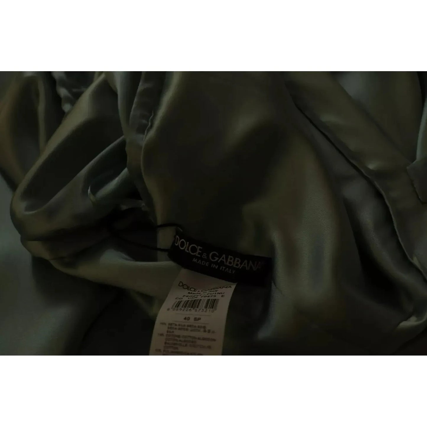 Dolce & Gabbana Silk Mint Green Fit Cut One Shoulder Midi Dress Dolce & Gabbana Black