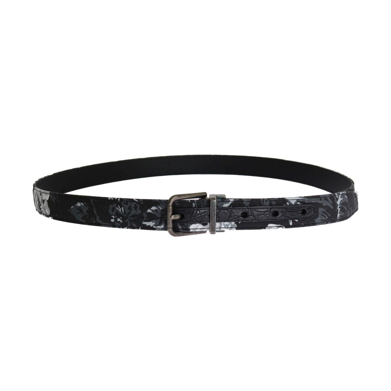 Dolce & Gabbana Elegant Floral Patterned Men's Luxury Belt Belt Dolce & Gabbana Dark Slate Gray