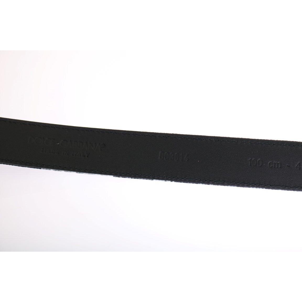 Dolce & Gabbana Elegant Floral Patterned Men's Luxury Belt Belt Dolce & Gabbana Dark Slate Gray