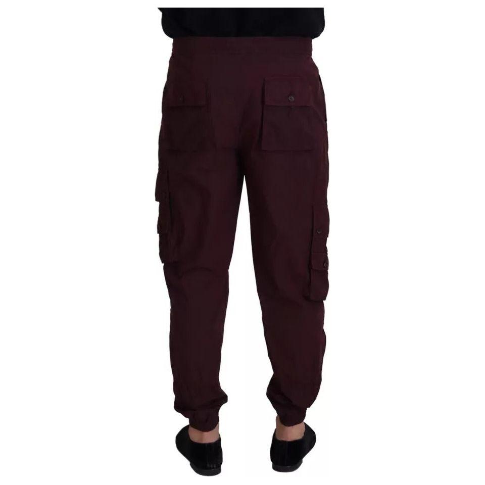Dolce & Gabbana Bordeaux Cargo Jogger Trouser Cotton Pants Dolce & Gabbana Black