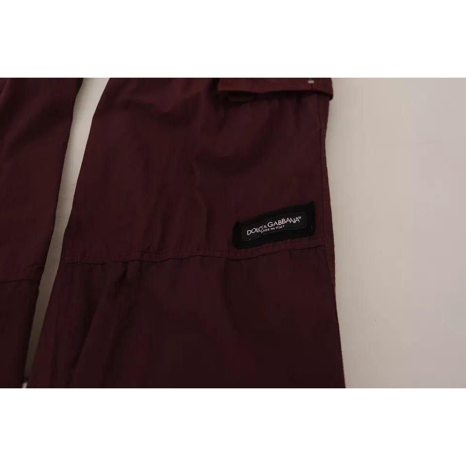 Dolce & Gabbana Bordeaux Cargo Jogger Trouser Cotton Pants Dolce & Gabbana Gray