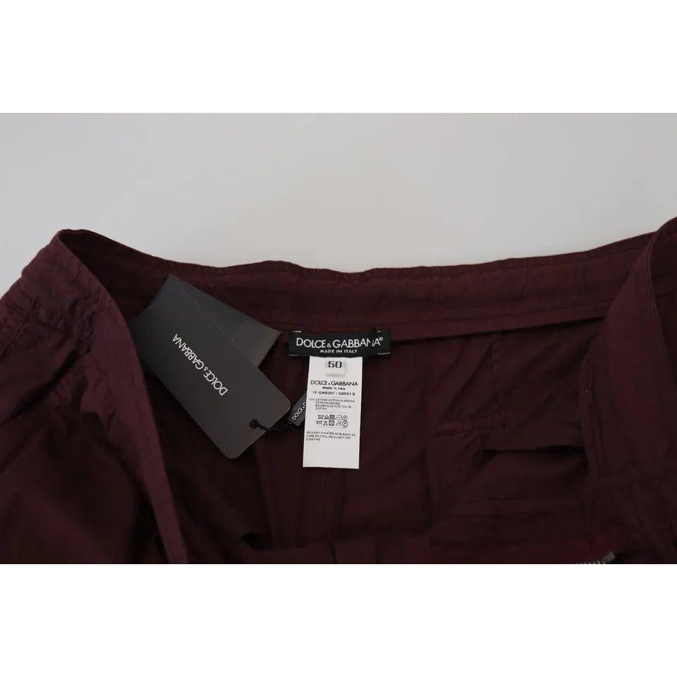 Dolce & Gabbana Bordeaux Cargo Jogger Trouser Cotton Pants Dolce & Gabbana Black
