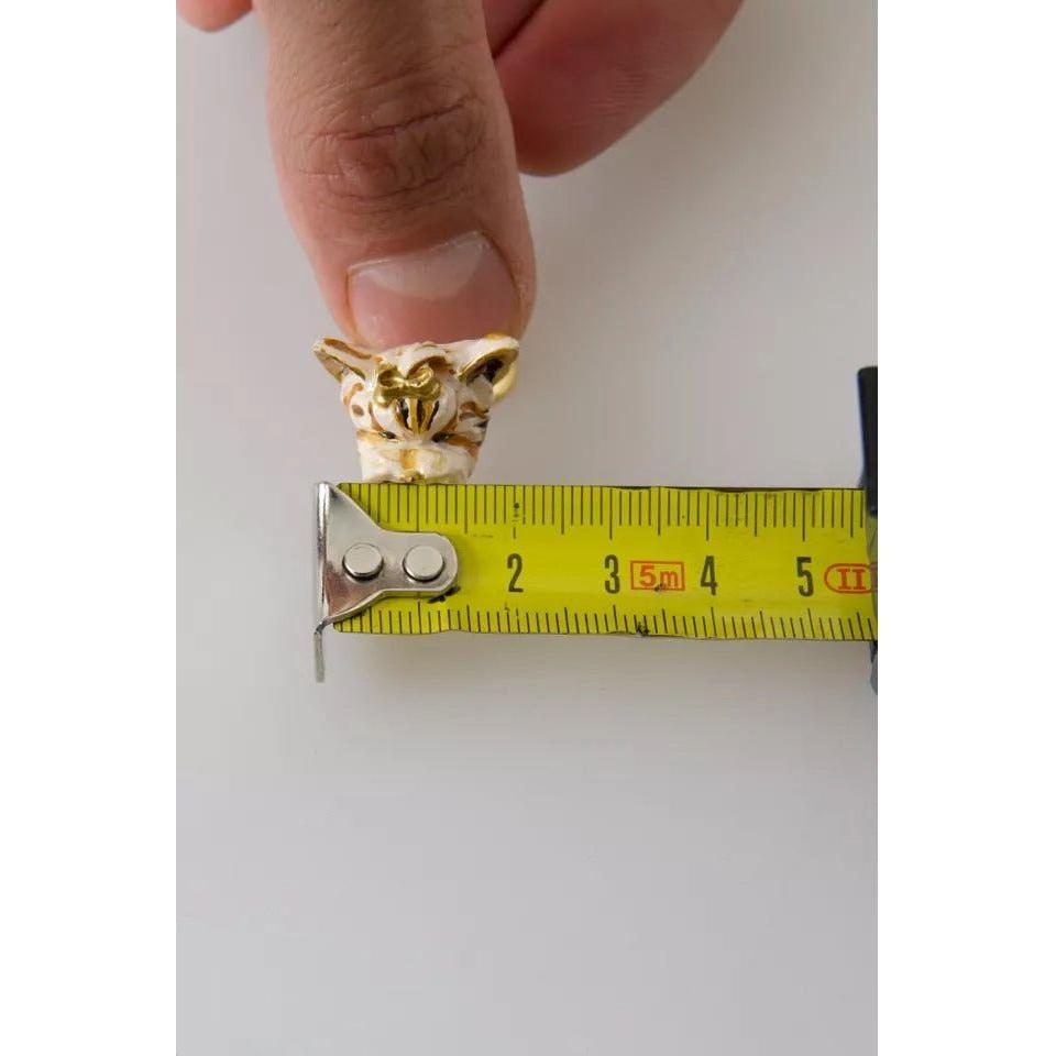 Dolce & Gabbana Gold Brass Resin Beige Dog Pet Accessory Ring FASHION ACCESSORIES Dolce & Gabbana Dark Gray