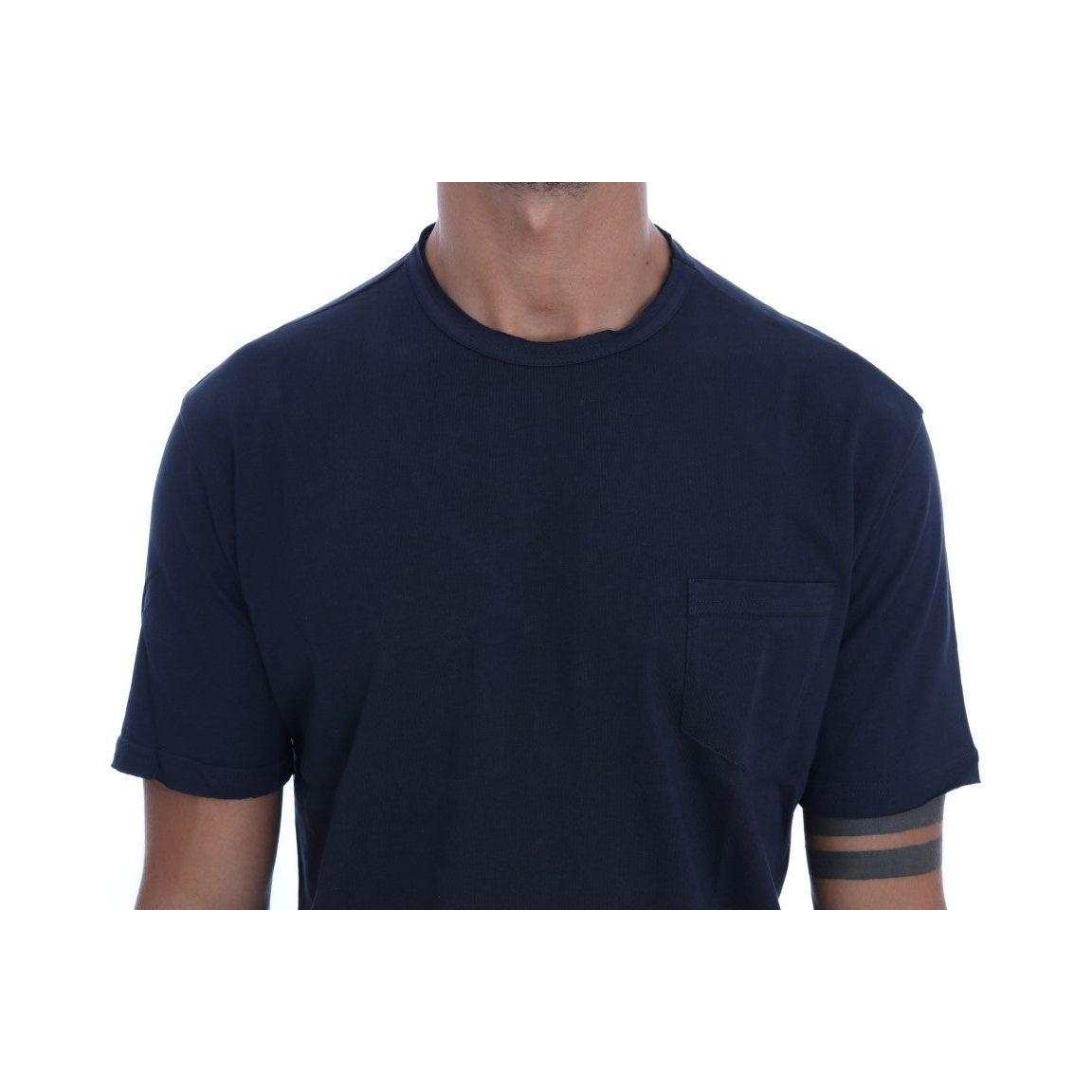 Daniele Alessandrini Chic Blue Cotton Crew-Neck Tee Daniele Alessandrini Dark Slate Gray