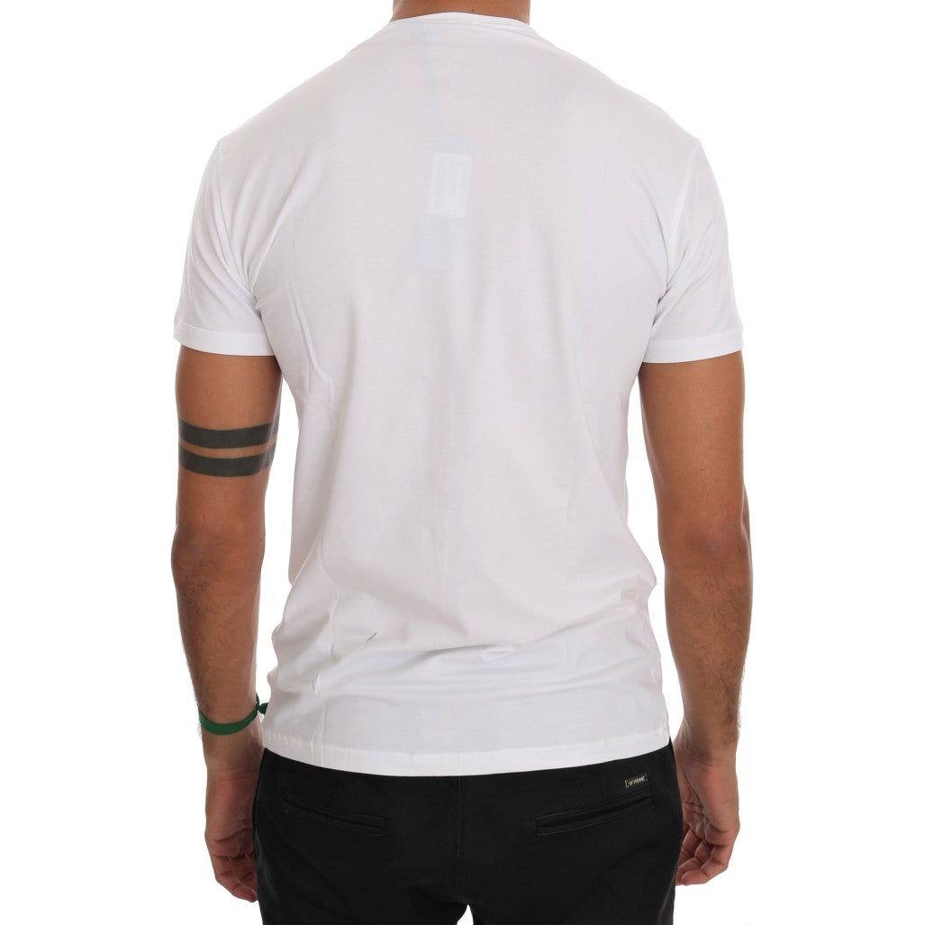Daniele Alessandrini Elegant White Crew-Neck Cotton T-Shirt Daniele Alessandrini Light Gray