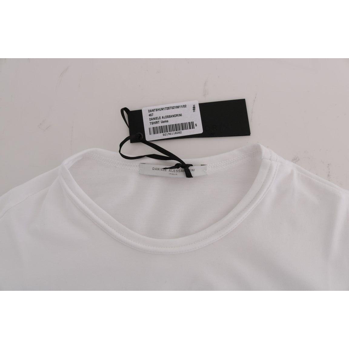 Daniele Alessandrini Elegant White Crew-Neck Cotton T-Shirt Daniele Alessandrini Gray