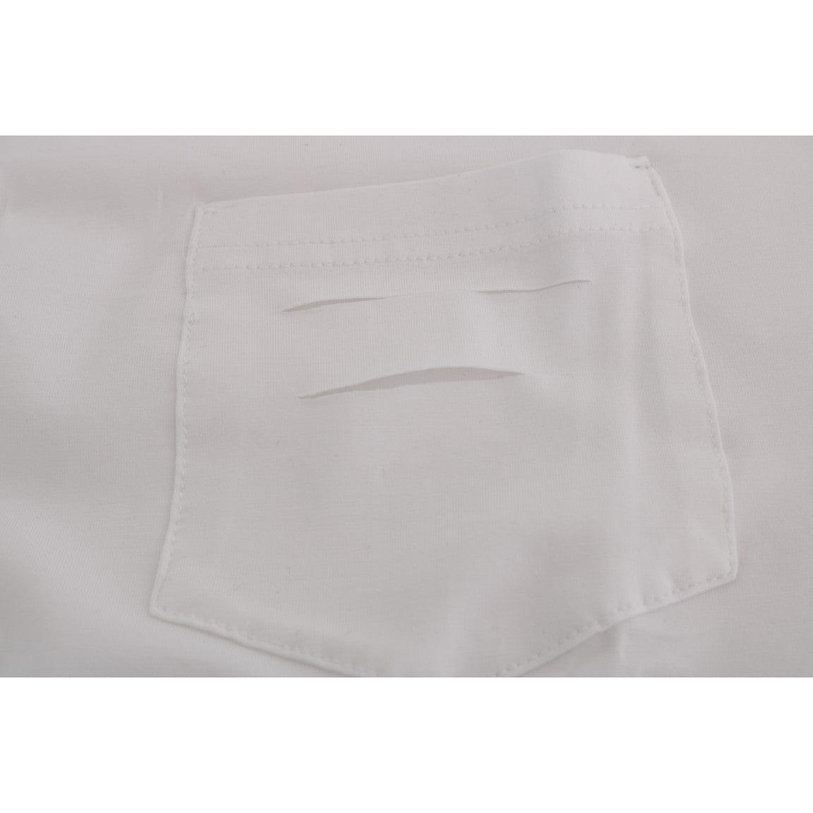 Daniele Alessandrini Elegant White Crew-Neck Cotton T-Shirt Daniele Alessandrini Gray