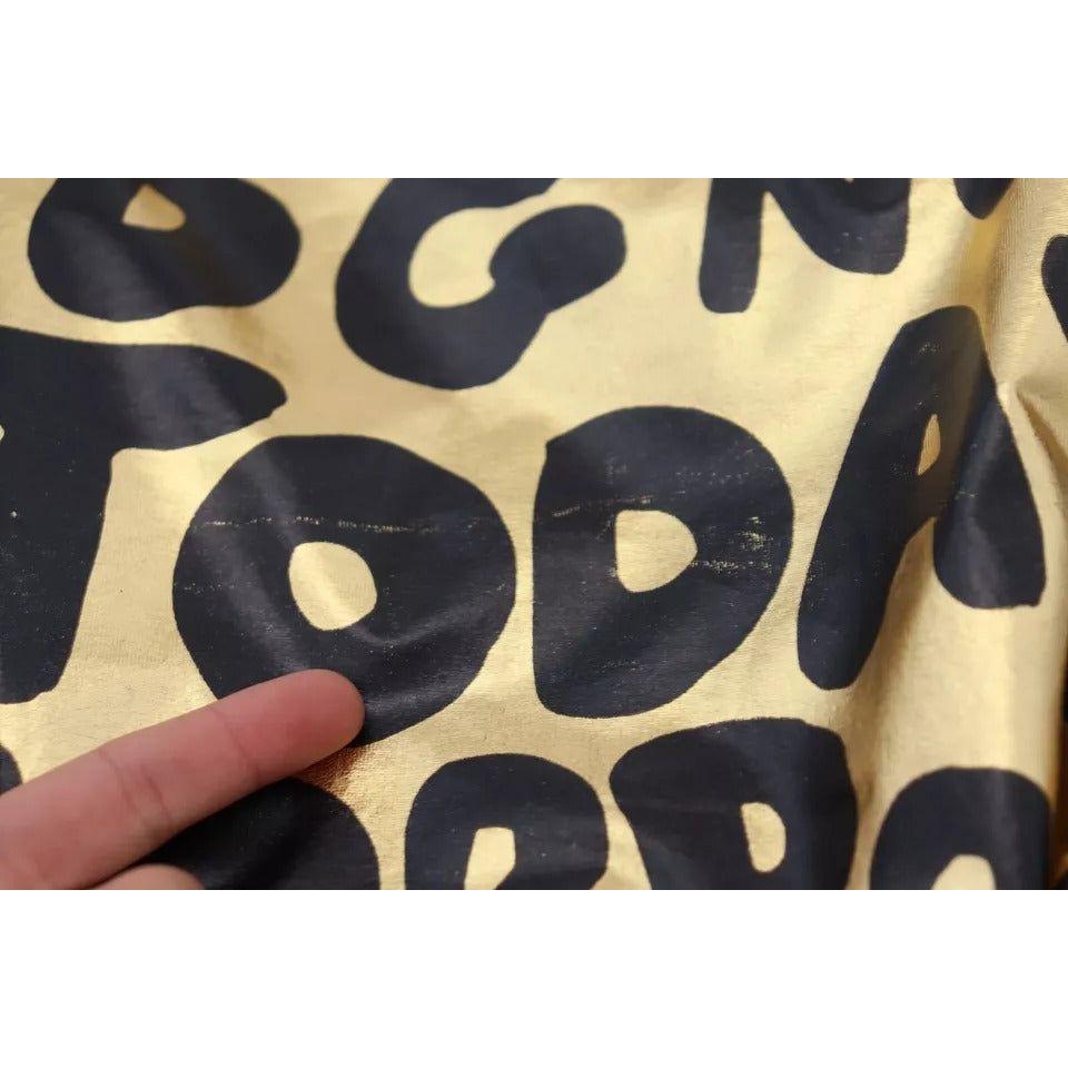 Dolce & Gabbana Gold Logo Print Turtleneck Pullover Sweater Dolce & Gabbana Tan