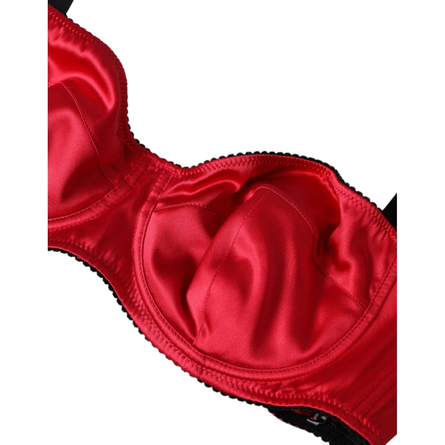 Dolce & Gabbana Bordeaux Silk Stretch Balconcino Bra Underwear Dolce & Gabbana Dark Red