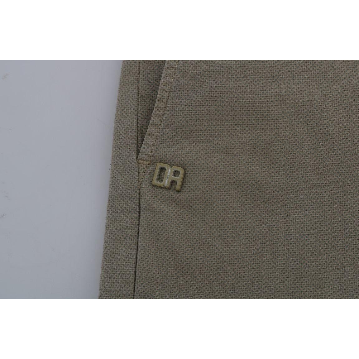 Daniele Alessandrini Beige Slim Fit Chinos for Sophisticated Style Jeans & Pants Daniele Alessandrini Dim Gray