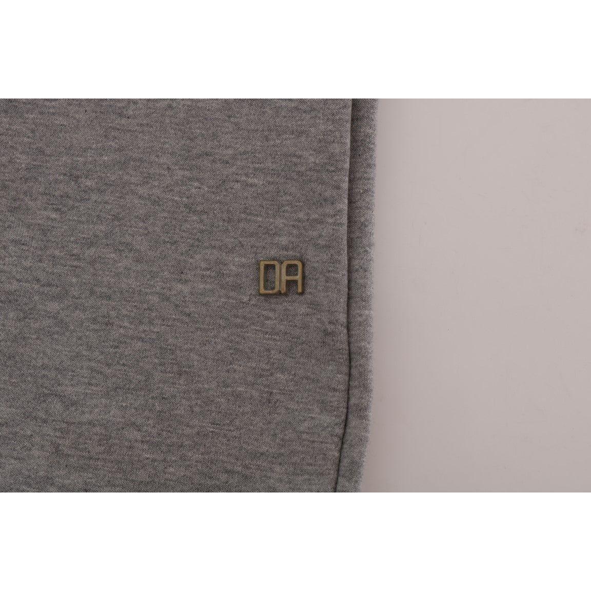 Daniele Alessandrini Sophisticated Gray Cotton Hooded Sweater Daniele Alessandrini Dim Gray