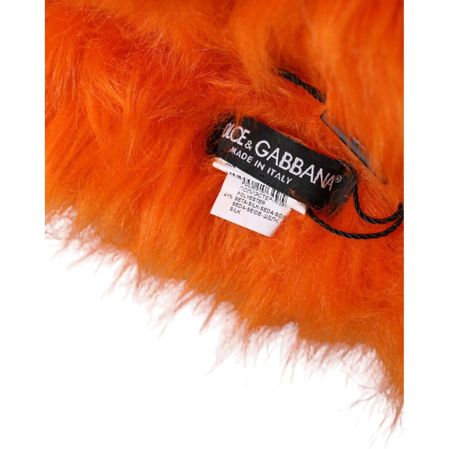 Dolce & Gabbana Orange Faux Fur Whole Head Wrap Hat Dolce & Gabbana Chocolate